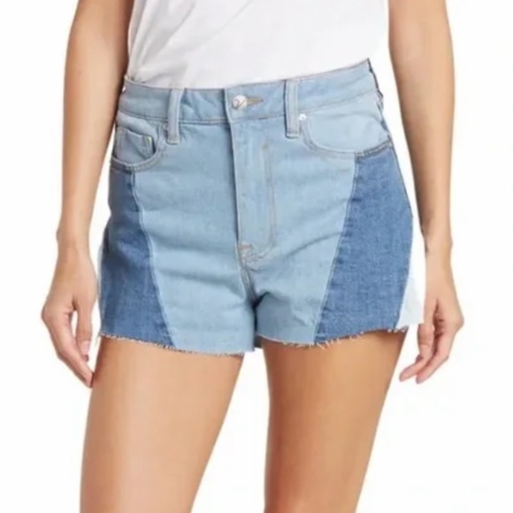 NWT Vigoss Chevron Patchwork Denim Shorts - Picture 1 of 6